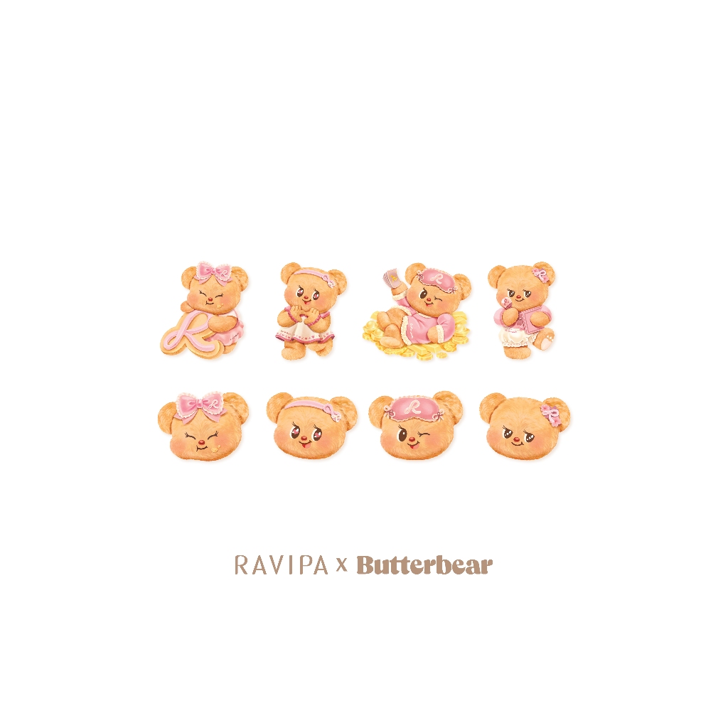 RAVIPA x Butterbear - Butterful Bear Sticker - สติ๊กเกอร์