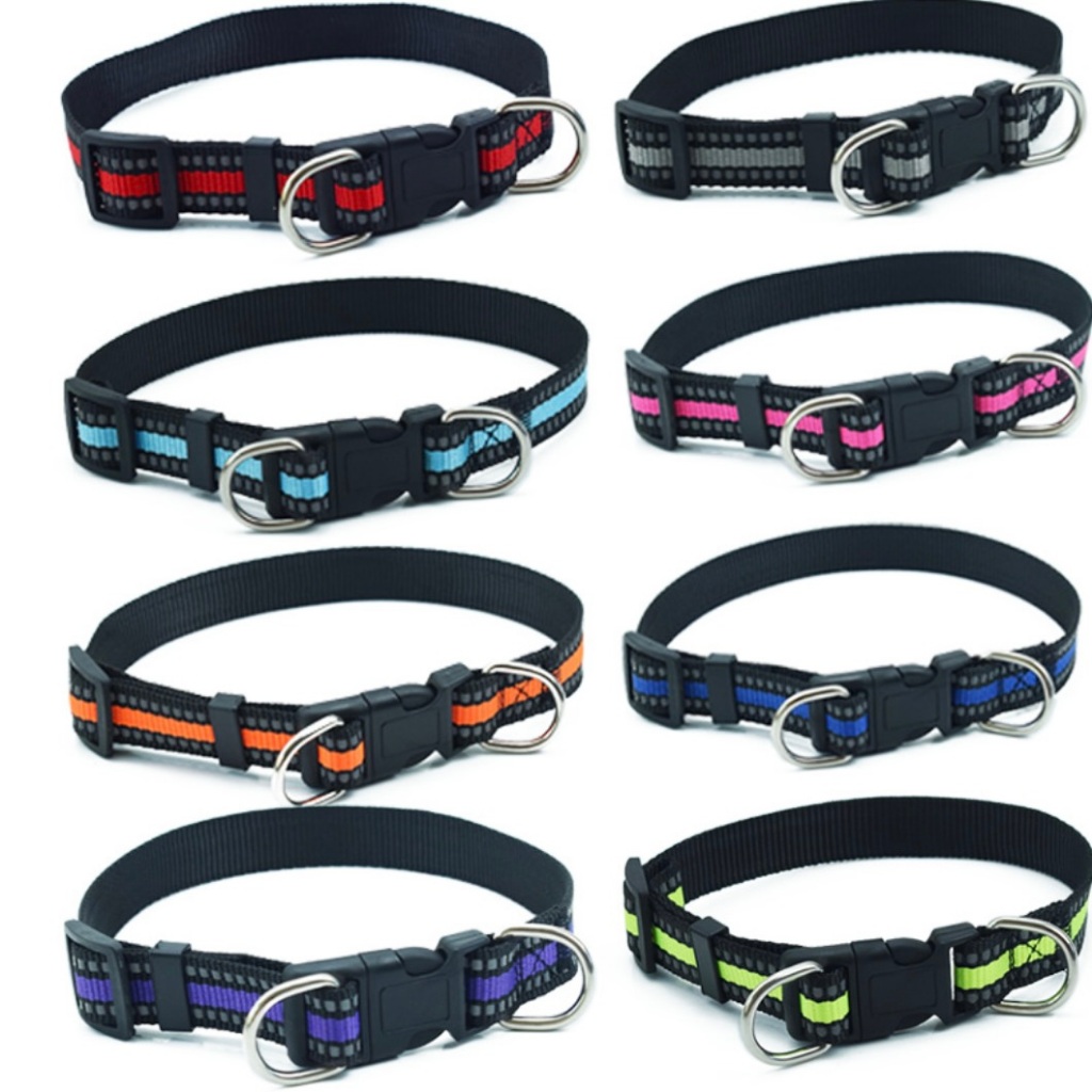 BN-1275 ปลอกคอสัตว์เลี้ยง 🐶🐱 มีแถบสะท้อนแสง 🌙✨ ปลอดภัยเวลาพาเดินเล่นกลางคืน ใส่สบาย แข็งแรง ราคาสุดคุ้ม พร้อมส่งทันที 🥳😎