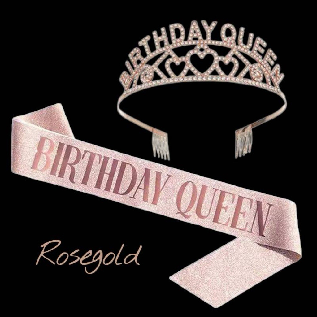 A797 เซ็ทมงกุฎ วันเกิด  Happy Birthday Girl QUEEN สีทอง สีโรสโกล สีเงิน สินค้าพร้อมส่งในไทย