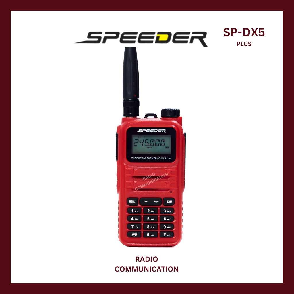 SPEEDER SP-DX5 PLUS กำลังส่ง 5W (ต้องมีใบอนุญาตพก) มีทะเบียนกสทช. รับประกัน 2 ปี