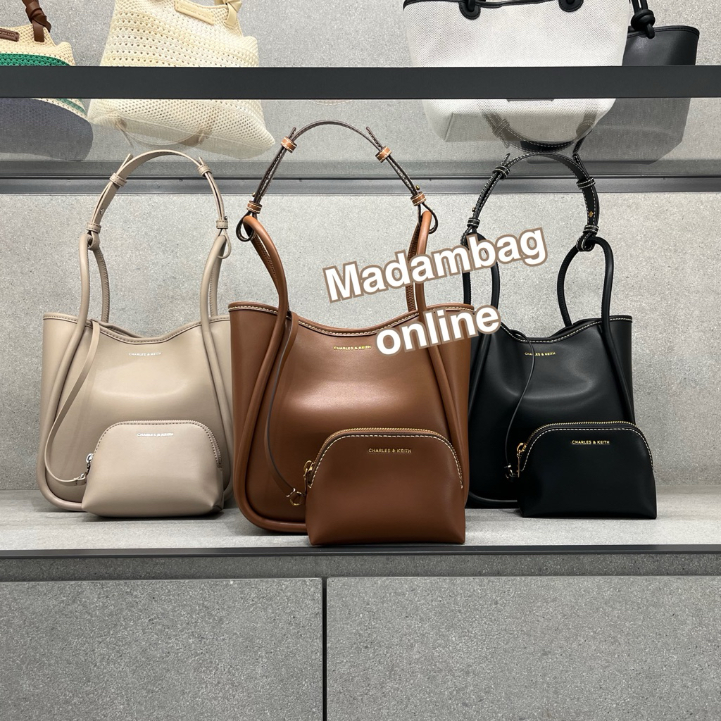 CHARLES & KEITH Lyla Tubular Tote Bag  กระเป๋าสะพายไหล่ แท้จากช็อป (ร้าน Madambagonline)