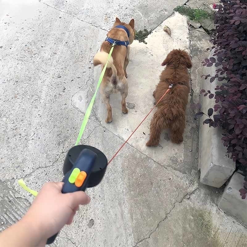 🦮เชือกจูงสุนัขคู่ ปรับได้ 3 เมตร  Cat Lead Extension พร้อมไฟ พลาสติก เชือกไนล่อน ยืดหดได้ - รูปที่ 7