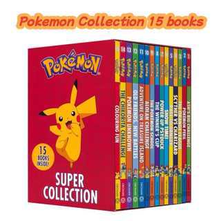 Pokemon Collection 15 volumes of children's English extracurricular reading materials
