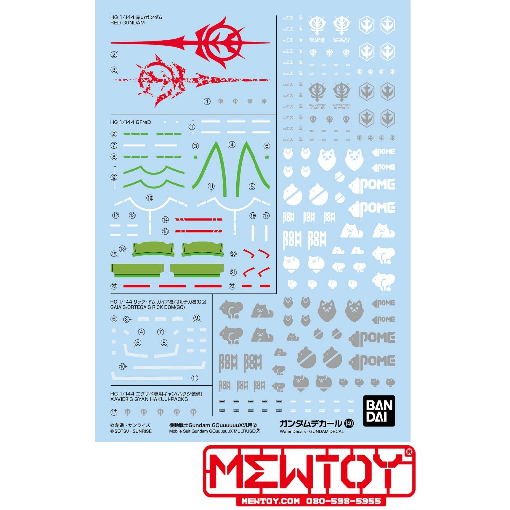 GUNDAM DECAL140 MOBILE SUIT GUNDAM GQUUUUUUX MULTIUSE 2