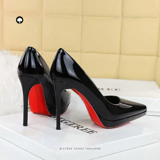 รองเท้าส้นสูงหัวแหลม 4 นิ้ว(10cm) รุ่นเรียบหรูพื้นแดง | รหัส 8511 ไซส์34-40