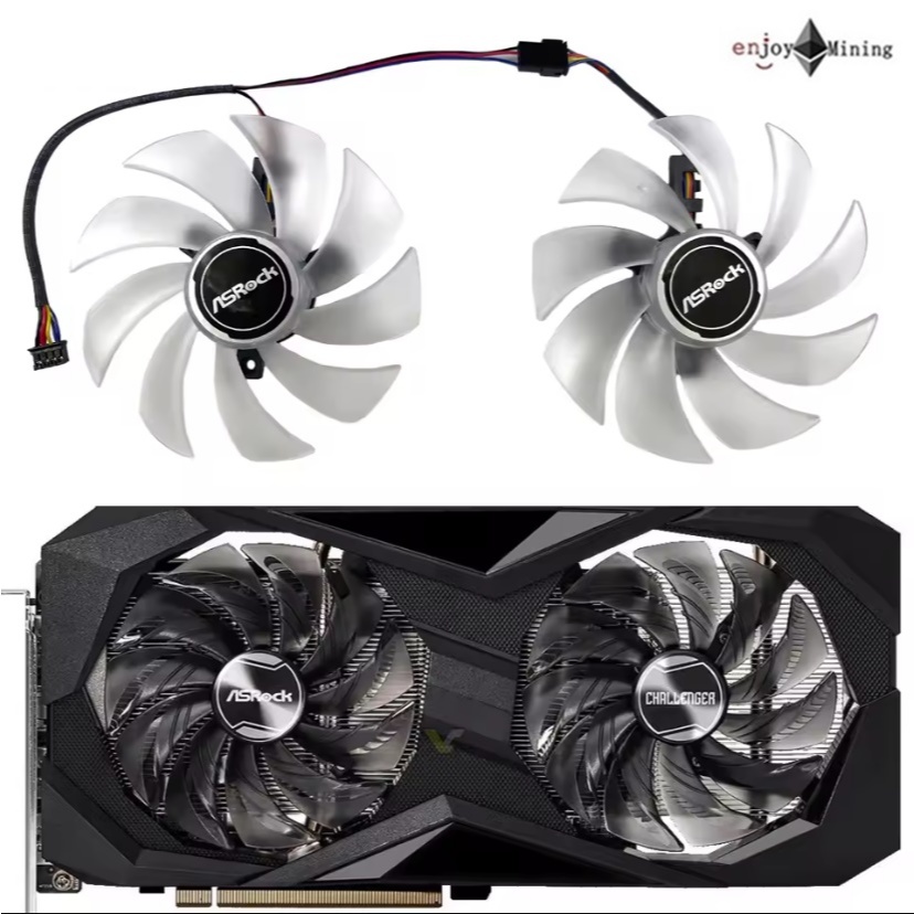 พัดลมการ์ดจอ ASRock RX 6600 6600XT 6650XT 6700XT Challenger graphics card fan