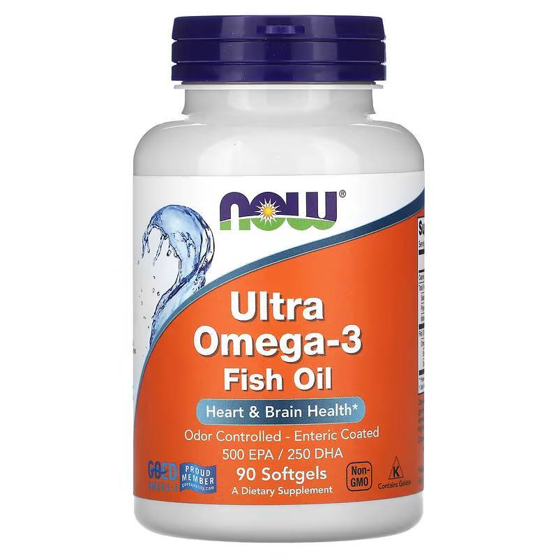 น้ำมันปลา โอเมก้า-3 NOW Foods, Ultra Omega-3 Fish Oil, 90 Softgels