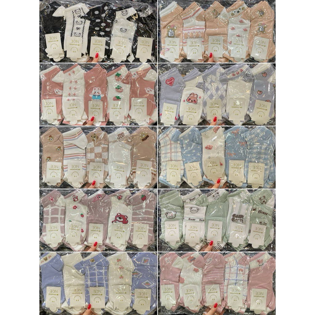 ถุงเท้า ข้อสูงสีหวาน ( ยกแพ็ค 20 คู่ )