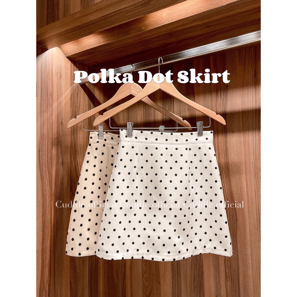 Cuddle.official - Polka Dot Skirt🖤(กระโปรงเอวสูงลายจุด)