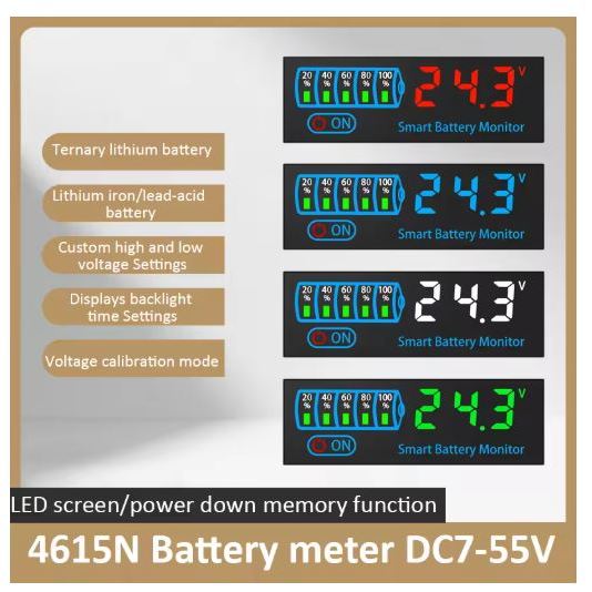 Battery Level Indicator DC7-40/55V Liion/LFP/Lead Acid Battery Capacity Tester Universal Battery Cap