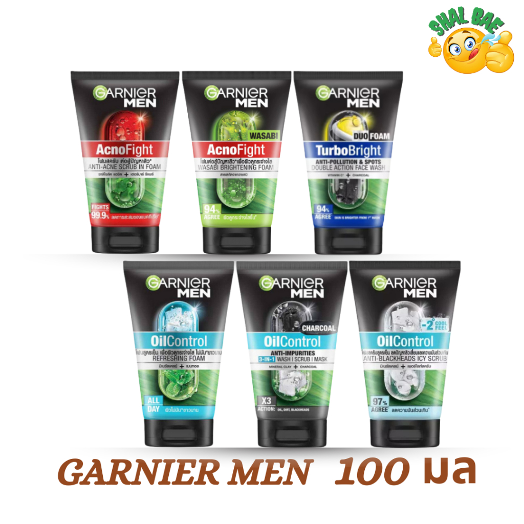 โฟมล้างหน้าการ์นิเย่เมน 100มล Garnier Men Face Wash 100ml(1pcs)