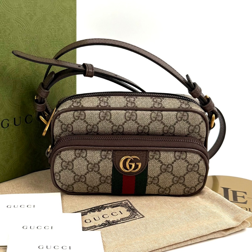 GUCCI BAGS OPHIDIA 722557 (8745) SHOULDER BAG/CROSSBODY BAG สี Brown ของแท้ 100%