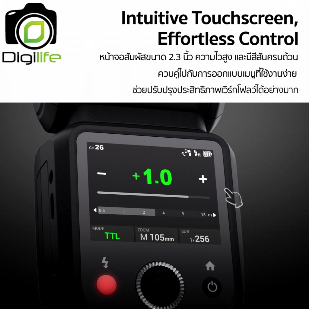 Godox Flash V100 -TTL HSS 1/80,000 2980mAh / Digilife Thailand - รูปที่ 2