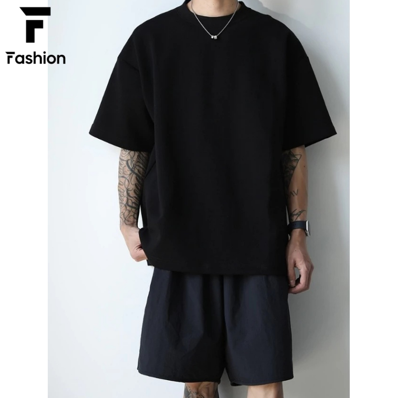 พร้อมส่ง เสื้อยืด เปล่า oversize คอกลมแขนสั้น cotton ไม่ยืดไม่ย้วย ผ้าใส่สบาย แท้เย็นนิ่มๆ เสื้อไหล่ตก สีพื้น3