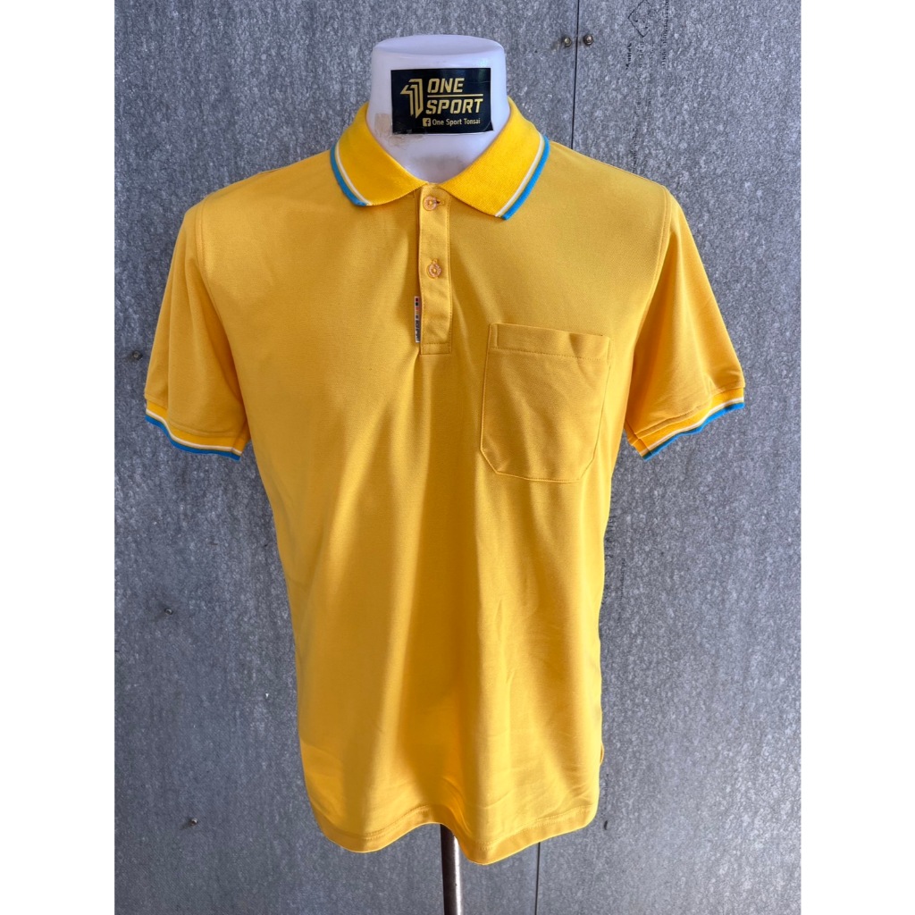เสื้อโปโลกีฬา BCS SPORT สีเหลือง
