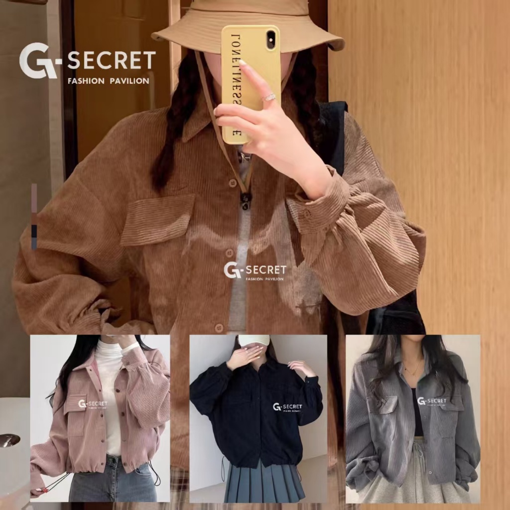 เสื้อแจ็กเก็ต แขนยาว ผ้าลูกฟูก ทรงหลวม ขนาดใหญ่ สไตล์เกาหลี แฟชั่นฤดูใบไม้ร่วง สําหรับผู้หญิง 2024 Clothing Women