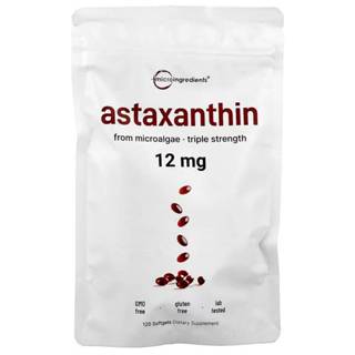แอสตาแซนธิน Micro Ingredients, Astaxanthin , 12 mg, 120 Soft…