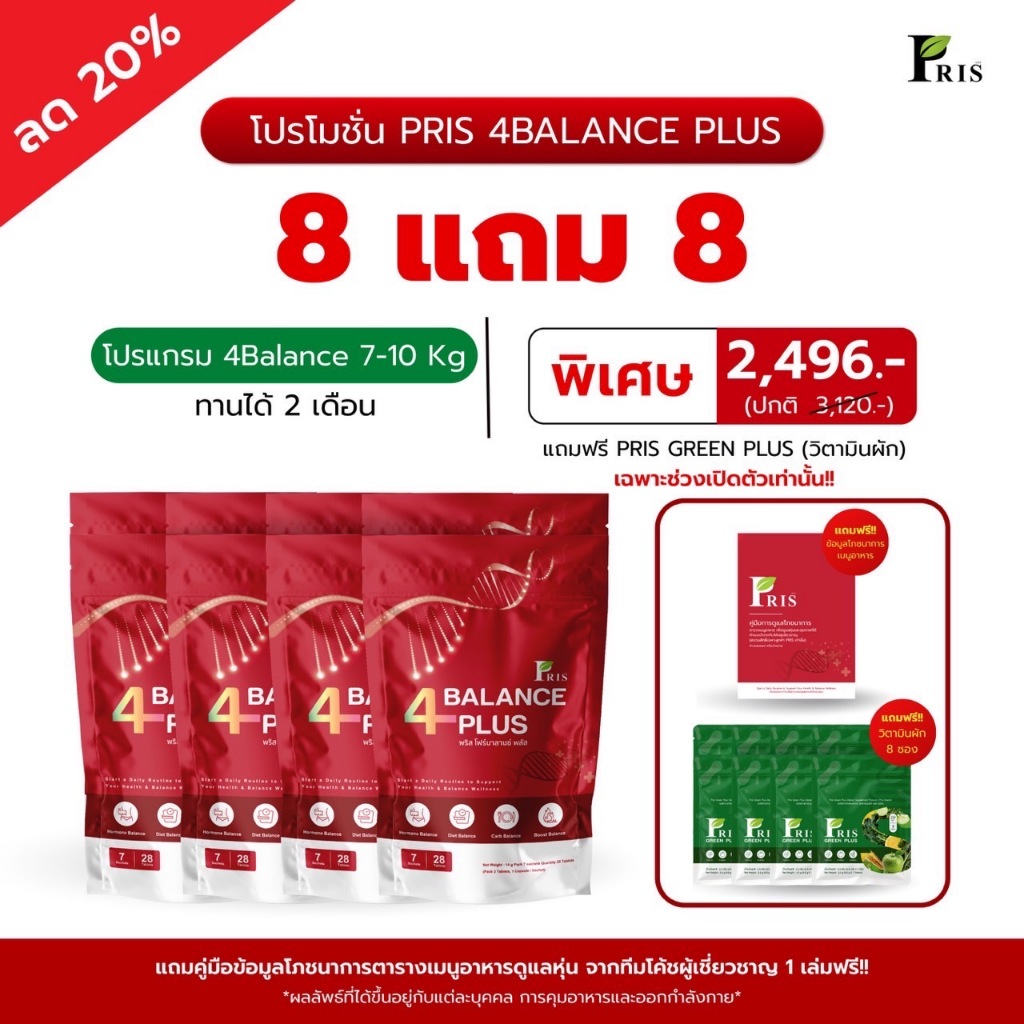 PRIS 4BALANCE PLUS PRIS 4BALANCE PLUS ช่วยลดไขมันสะสมส่วนเกิน LDL ในร่างกาย บาลานซ์ร่างกายให้สุขภาพท