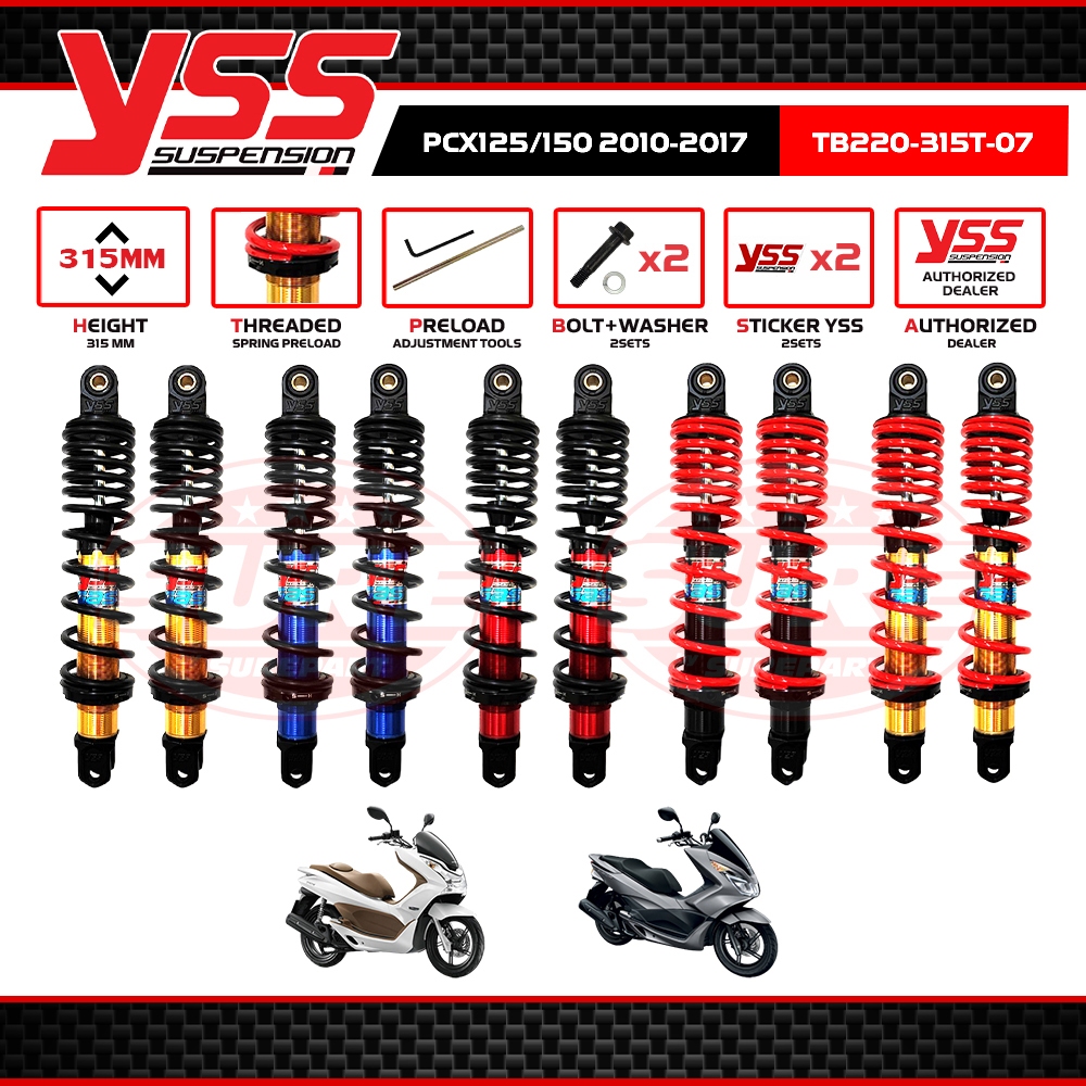 โช๊ค โช๊คอัพ หลัง PCX125 - 150 ปี 2009-2017 ความสูง 315 มม. ยี่ห้อ YSS DTG Plus รหัส TB220-315T-07 ส