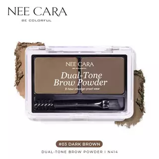 N414 นีคาร่า ดูอัล โทน บราว พาวเดอร์ Nee Cara Dual Tone Brow Powder แป้งเขียนคิ้ว 2 สี ตลับเดียว