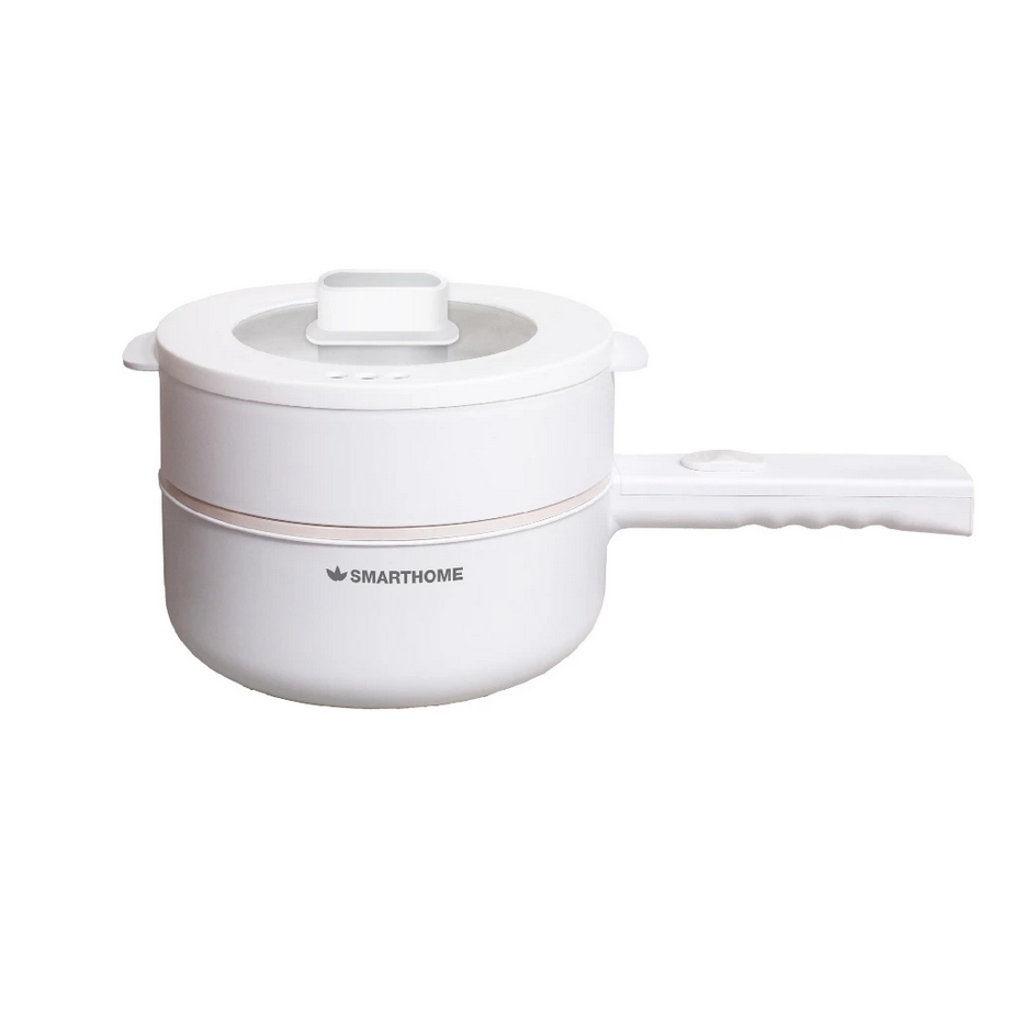 SMARTHOME 1.6L หม้อไฟฟ้า อเนกประสงค์ หม้อชาบู เคลือบเซรามิค 800W พร้อมซึ้งนึ่ง รุ่น SFP802