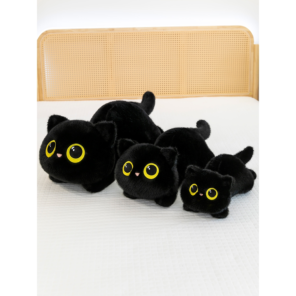ตุ๊กตาแมวดำตาโต ขนาด 50CM 70CM 90CM ขนนิ่ม สบาย น่ารัก สำหรับผู้ที่ชื่นชอบความนุ่มและน่ารัก