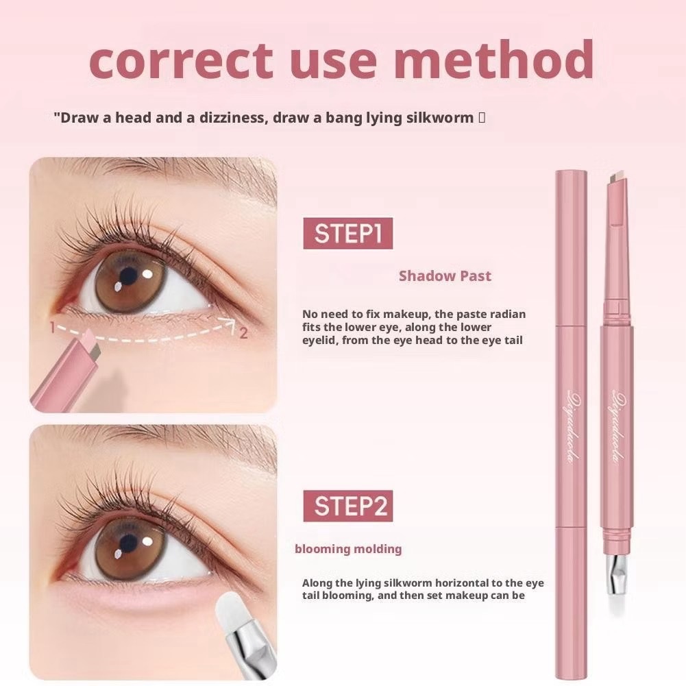 L485 ปากกาดอลลี่อาย2หัว 2in1 เขียนง่ายไฮไลท์ ดวงตากลมโตสไตล์เกาหลีเป็นธรรมชาติ กันน้ำกันเหงื่อ ติดทนนาน - รูปที่ 3