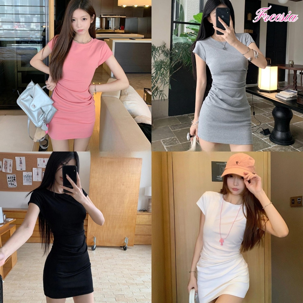 4สี ชุดกระโปรงสั้น ชุดกระโปรงผู้หญิง ทรงเเคบ งานเกาหลี มันดูเจ้าอารมณ์มากเมื่อสวมใส่#93103
