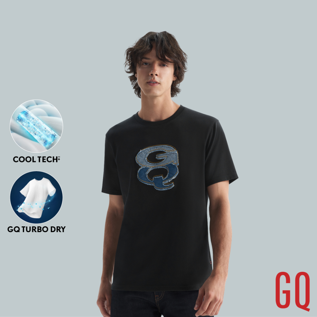 GQ เสื้อยืดคอกลมผ้าเย็นทั้งตัว มาพร้อมนวัตกรรม Cool Tech ลายGQ