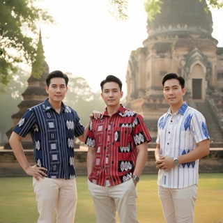 เสื้อพื้นเมืองผู้ชายคอเชิ้ตลายขันหมาก ลวดลายเอกลักษณ์ของคนเม…