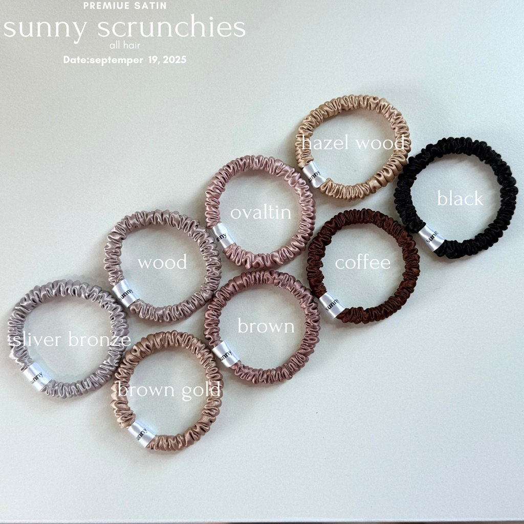 ยางรัดผม Sunny Scrunchies  (Skinny) Collection Premium Satin ไม่กินผม ไม่ย้วยง่าย