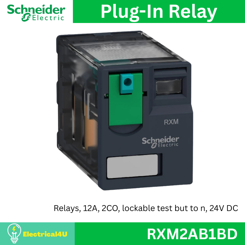 Schneider Electric RXM2AB1BD Plug-In Relay รีเลย์ 2 คอนแทค 12A 24V DC