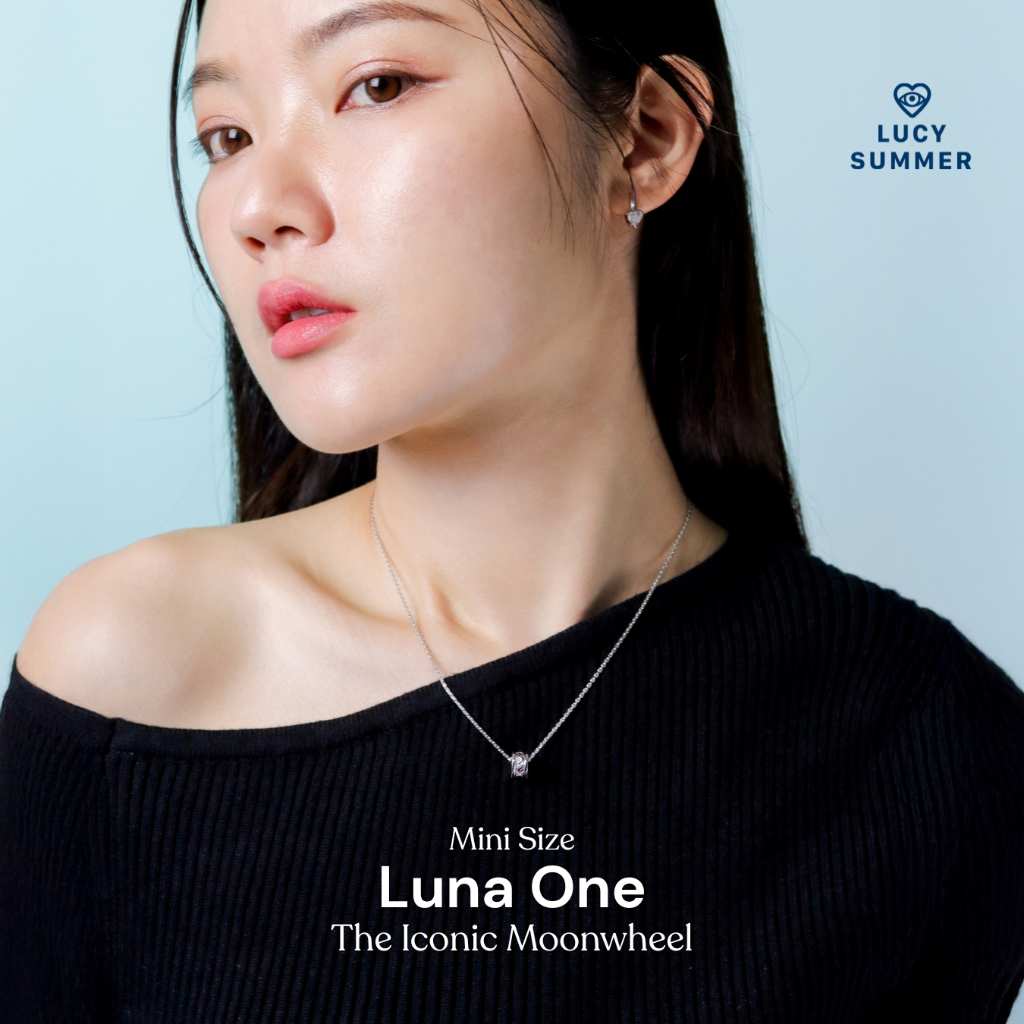 LUCYSUMMER สร้อยคอ Mini พร้อมจี้วงล้อ พลอยแท้ รุ่น LUNA ONE Necklace - Mini Size ตัวเรือนเงินแท้ พลอยแท้ รูปที่ 9