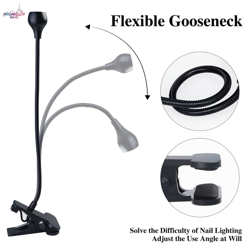 โคมไฟล็อค PVC สำหรับติดเล็บ ล็อกอะไหล่ติดเล็บ แบบหนีบโต๊ะ สามารถปรับองศาได้ตามต้องการ - รูปที่ 3