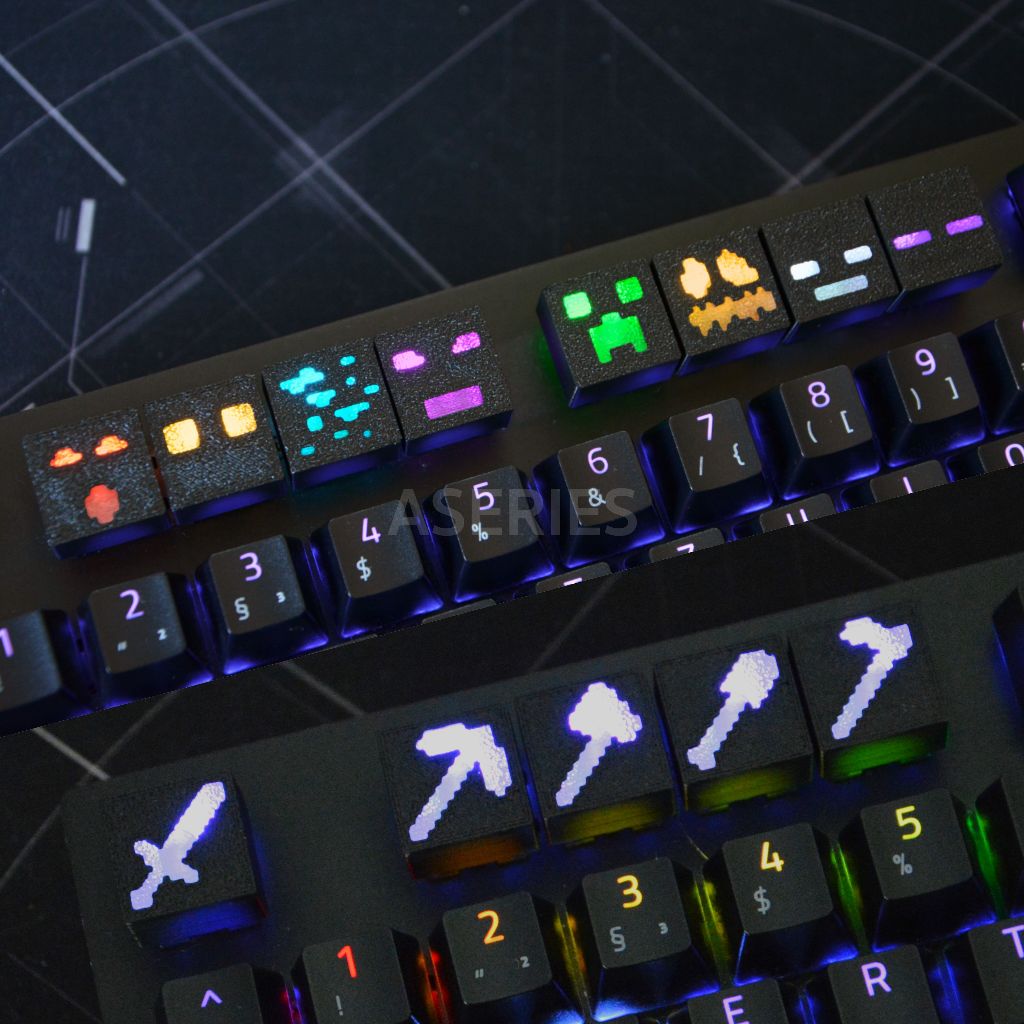 คีย์แคป⛏Minecraft Keycaps โปร่งแสง มายคราฟ Switch Keyboard พร้อมส่ง🇹🇭