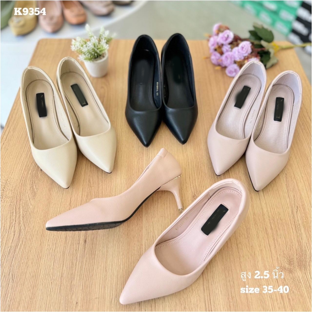 K9354 รองเท้าคัชชูงานหนังสวมใส่สบายทรงสวย