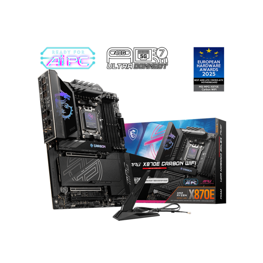 MAINBOARD (AM5) MSI MPG X870E CARBON WIFI DDR5(สินค้าใหม่ กล่องชำรุด ประกัน 3 ปี)