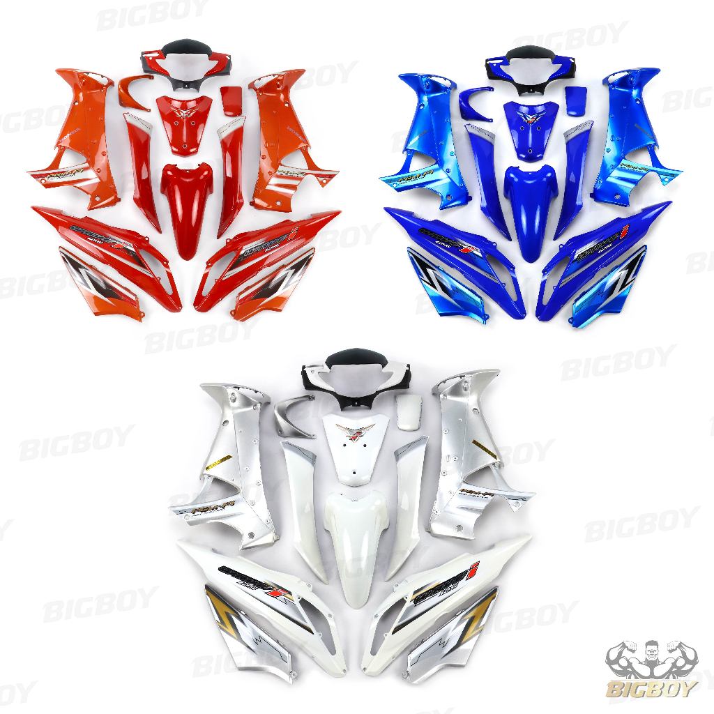 BigBoy ชุดสีเวฟ125i ไฟเลี้ยวบังลม ปี2007 (ชุด14ชิ้น) สีขาวเทา[2เฉด] ชุดสีwave125i ไฟเลี้ยวบังลม