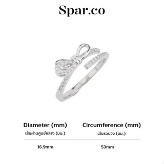 Spar.co แหวนโบว์ ปรับขนาดได้ สำหรับผู้หญิง - ดีไซน์โบว์ผีเสื…