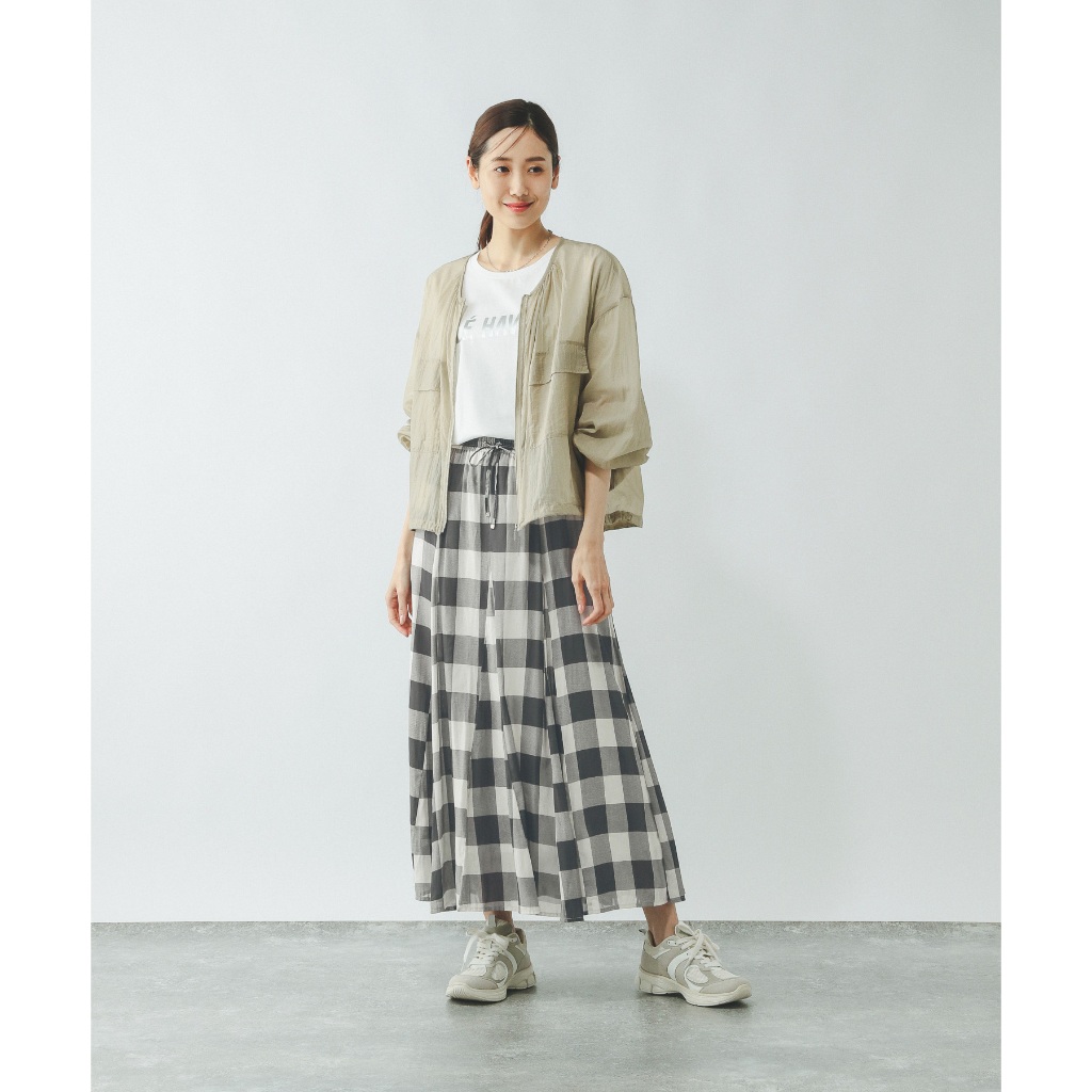 GLOBAL WORK กระโปรงทรงบาน ขอบเอวยางยืด ซักเครื่องได้ Airly Relax Flare Skirt