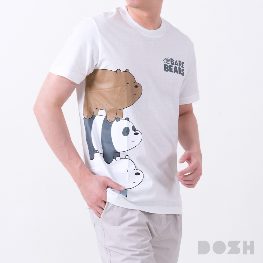 DOSH MEN'S T-SHIRTS WE BARE BEARS เสื้อยืดคอกลมผู้ชาย FBTM210904-OW (XS-XL)