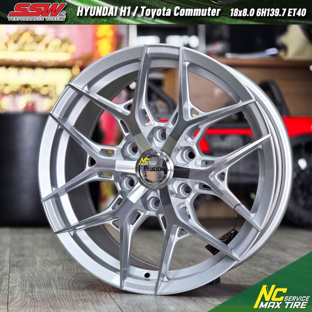 ล้อแม็ก Hyundai H1 ขอบ18 / SSW386 / เงินกลึงหน้าเงา / 18x8.0 6H139.7 ET40