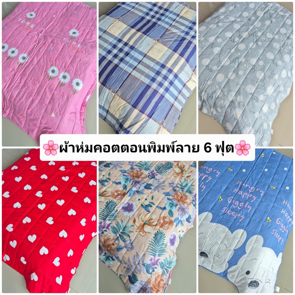 ผ้าห่มใยไหมคอตตอน กันไรฝุ่นขนาด 5 ฟุต เนื้อผ้านุ่ม ห่มสบาย