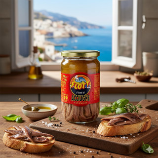 แอนโชวี่ Anchovies FLOTT ปลาแอนโชวี่ ในน้ำมันดอกทานตะวัน 700…