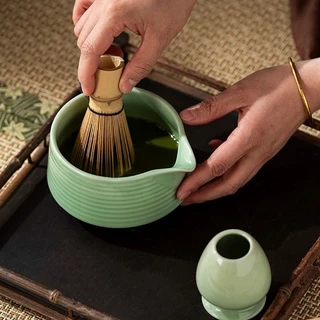 ThaiCeramiX【เซ็ต 5 ชิ้น】ชุดชามัทฉะญี่ปุ่นทรง chawan matcha set ชุดชงมัทฉะ ถ้วยชงชามัทฉะ ของขวัญ