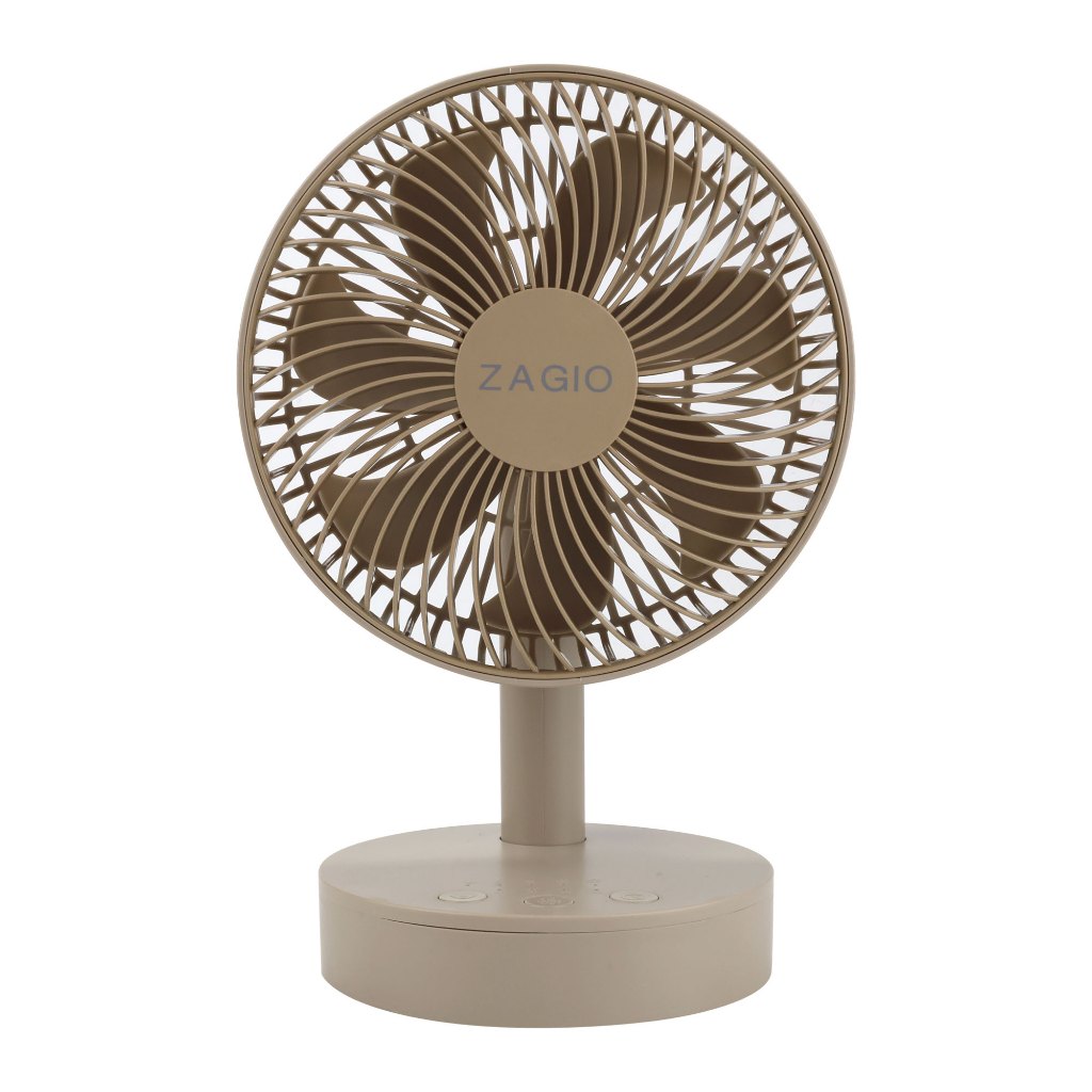 พัดลมตั้งโต๊ะไร้สาย 6 นิ้ว ZAGIO รุ่น ZG-9157 BN สีน้ำตาล
