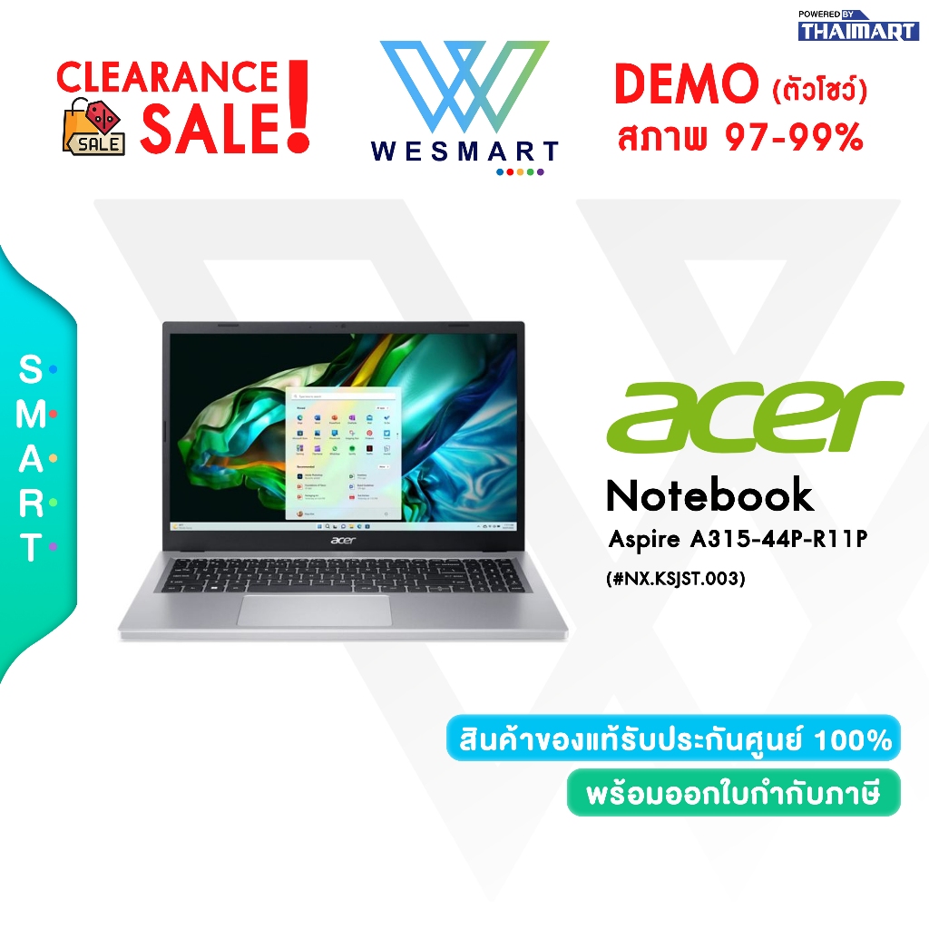 (Clearance0%) Acer  Aspire A315-44P-R11P(NX.KSJST.003) : AMD R7-5700U/Warranty 1 Year #ตัวโชว์ #Dem