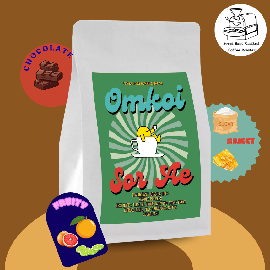 เมล็ดกาแฟไทย อราบิก้า 100% (คั่วกลาง) จากโรงคั่ว Sweet Hand Crafted Coffee Roaster