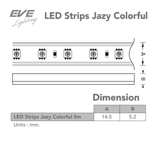 EVE อุปกรณ์เสริม สำหรับ ไฟเส้น แอลอีดี เปลี่ยนสี RGB 16 เฉดสี รุ่น JAZY Colorful