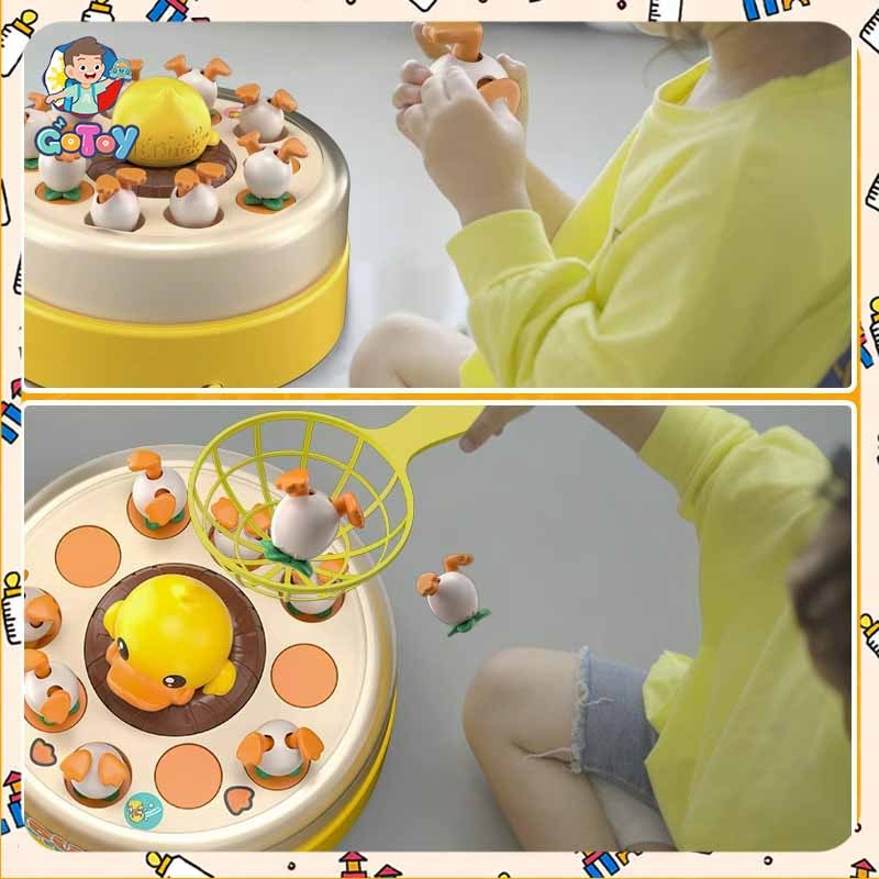 ของเล่นเด็ก เป็ดเด้งสีเหลือง จานหมุนเด้งโต้ตอบ เสริมสมาธิ thumbnail 4